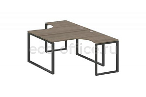 Рабочая станция криволинейная METAL SYSTEM STYLE БО.РАС-СА-2.3 Вяз Благородный / Антрацит металл фото