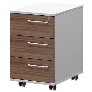 Тумба мобильная/подвесная левая Protech KZT-61L Темный шимо/Белый фото