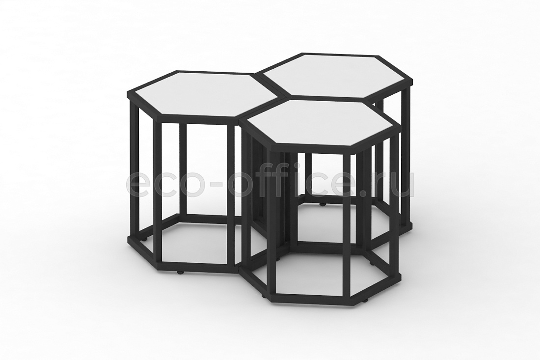 Стол журнальный HEX-450 Белый / Чёрный металл  стоимость