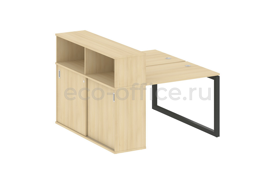 Рабочая станция с опорным шкафом-купе METAL SYSTEM QUATTRO 5x5 50БО.РС-СШК-2.1 Акация Лорка / Антрацит металл  стоимость