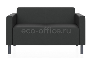 Двухместный диван ЕВРО экокожа Euroline 9100 Чёрный фото