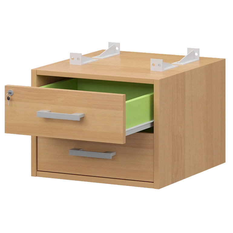 тумба подвесная для столов на м/каркасе гл.600 мм protech амт2-02ц.60 ольха/белый фото