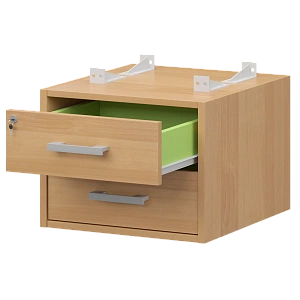 Тумба подвесная для столов на м/каркасе гл.600 мм Protech АМТ2-02Ц.60 Ольха/Белый фото