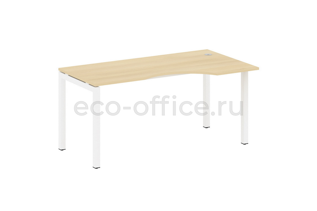 Стол криволинейный правый METAL SYSTEM QUATTRO 5x5 50БП.СА-1 Пр Акация Лорка / Белый металл купить в Москве