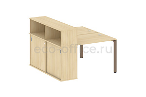 Рабочая станция с опорным шкафом-купе METAL SYSTEM STYLE БП.РС-СШК-2.1 Акация Лорка / Мокко металл фото