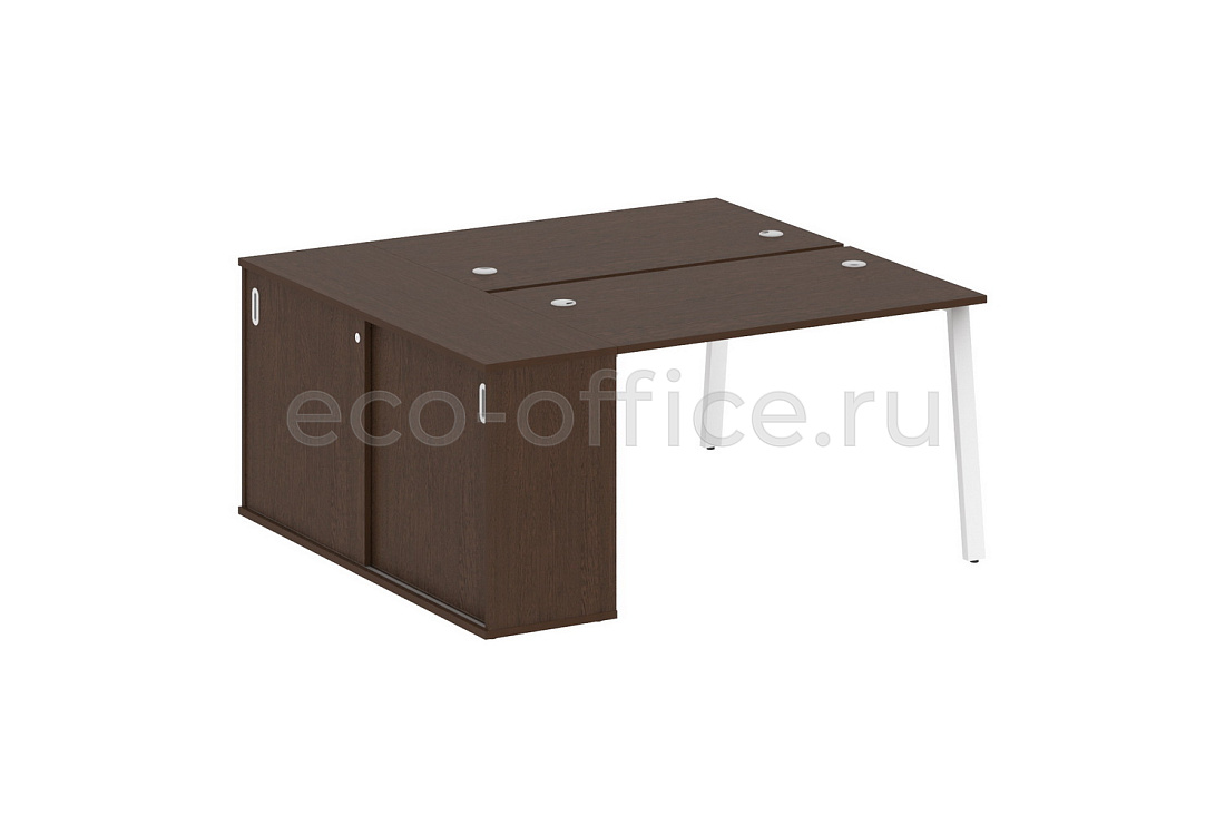 Рабочая станция с опорным шкафом-купе METAL SYSTEM STYLE БА.РС-СШК-1.2 Венге Цаво / Белый металл  стоимость