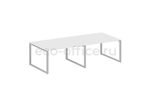 Стол переговорный (2 столешницы) METAL SYSTEM STYLE БО.ПРГ-2.3 Белый / Серый металл фото