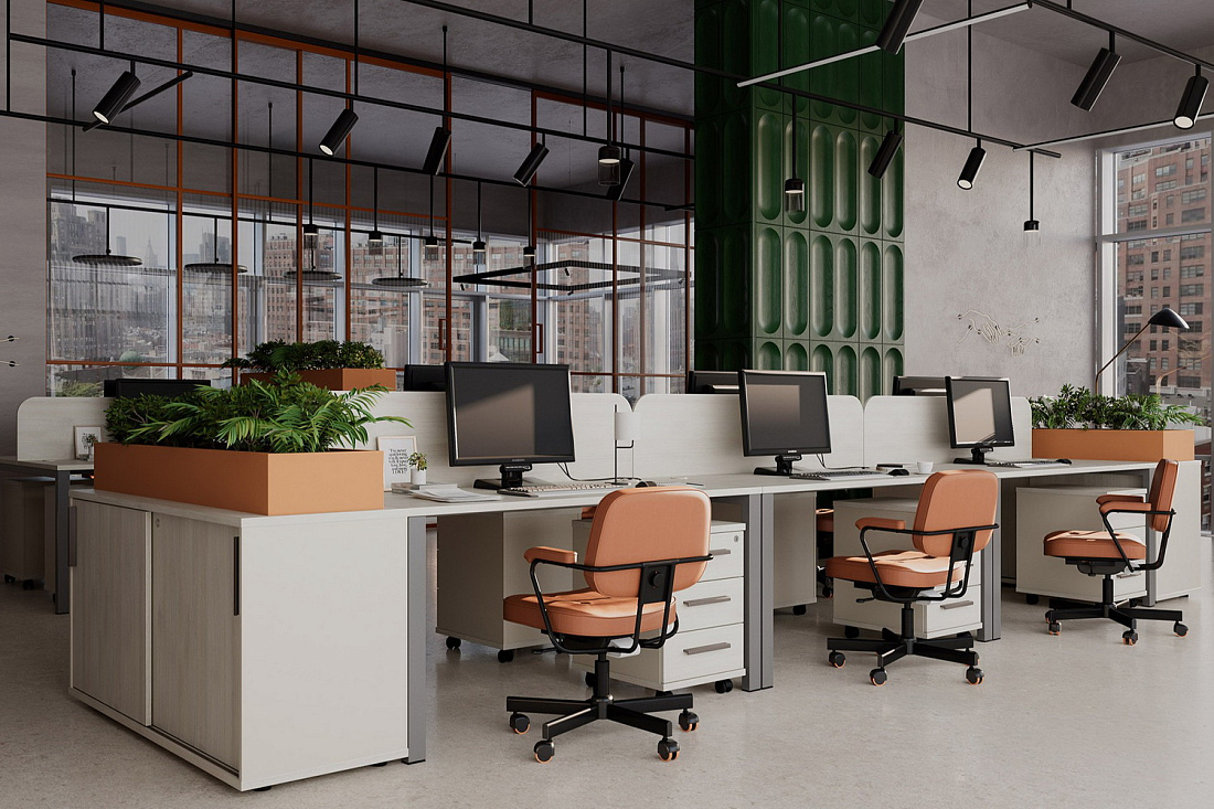 мебель для персонала new line дуб шамони светлый фото