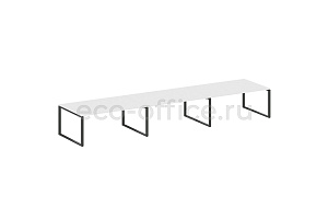 Стол переговорный (3 столешницы) METAL SYSTEM STYLE БО.ПРГ-3.5 Белый / Антрацит металл фото