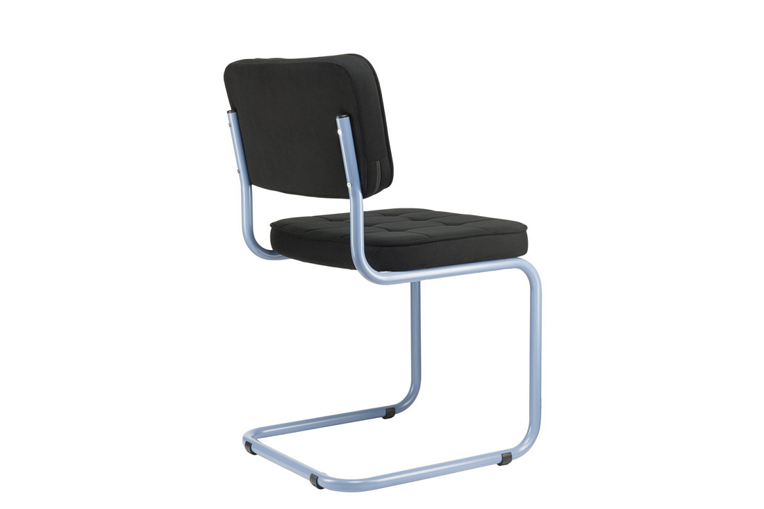 конференц-кресло eco-chair colombo comfort clm-05 чёрный велюр / синий пудровый метал металл фото
