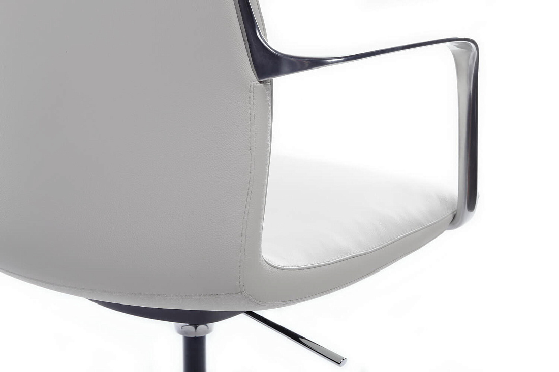 Конференц-кресло RV Design PLAZA-M FK004-B12 Белая кожа  стоимость