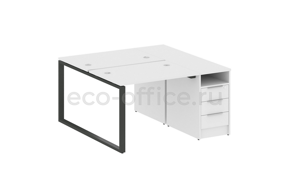 Рабочая станция с опорной тумбой METAL SYSTEM STYLE БО.РС-СТП-2.1 Белый / Антрацит металл  стоимость