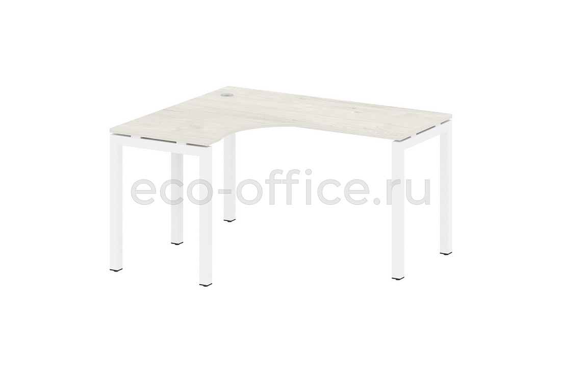 Стол криволинейный левый METAL SYSTEM QUATTRO 5x5 50БП.СА-3 Л Дуб Наварра / Белый металл купить в Москве