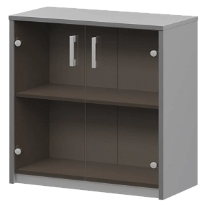 Стеллаж низкий с тонированным стеклом Protech А-302/А-стл302тон Серый фото