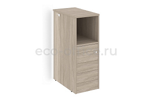 Тумба с подсветкой 5 ящиков TIP-ON проходная средняя ONIX O.R-TV-5 TIP.S Дуб Аттик фото