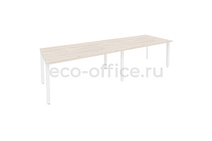 Стол переговорный (2 столешницы) ONIX O.MP-PRG-2.4 Денвер Светлый / Белый металл фото