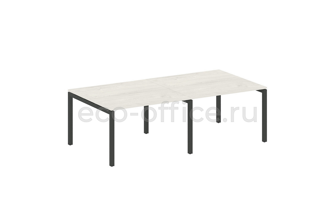 Стол переговорный (2 столешницы) METAL SYSTEM QUATTRO 5x5 50БП.ПРГ-2.2 Дуб Наварра / Антрацит металл   стоимость