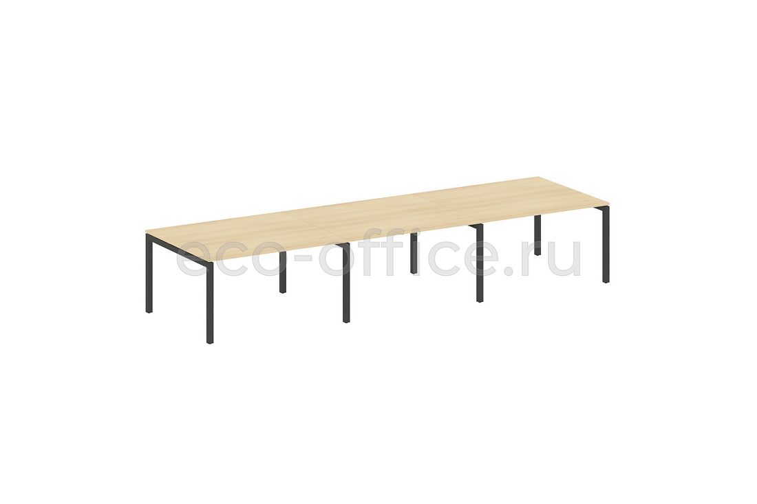 Стол переговорный (3 столешницы) METAL SYSTEM QUATTRO 5x5 50БП.ПРГ-3.3 Акация Лорка / Антрацит металл  стоимость