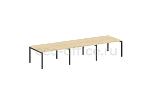 Стол переговорный (3 столешницы) METAL SYSTEM QUATTRO 5x5 50БП.ПРГ-3.3 Акация Лорка / Антрацит металл фото