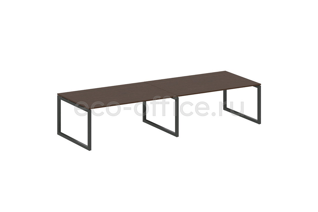 Стол переговорный (2 столешницы) METAL SYSTEM QUATTRO 5x5 50БО.ПРГ-2.5 Венге Цаво / Антрацит металл  стоимость