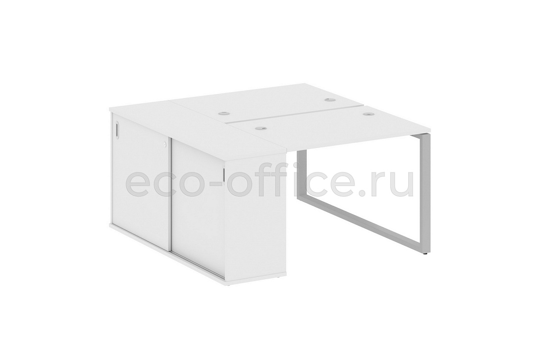 Рабочая станция с опорным шкафом-купе METAL SYSTEM STYLE БО.РС-СШК-1.1 Белый / Серый металл  стоимость