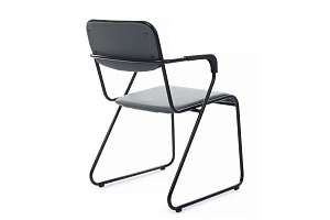 Кресло RV Chair NIX PLUS OMKL-03B Серая экокожа / Чёрный металл фото