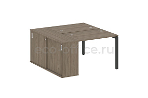 Рабочая станция с опорным шкафом-купе METAL SYSTEM QUATTRO 5X5 50БП.РС-СШК-1.1 Вяз Благородный / Антрацит металл фото