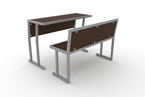 Комплект для первого ряда DESK DKN-1100SPL Венге Цаво / Серый металл фото