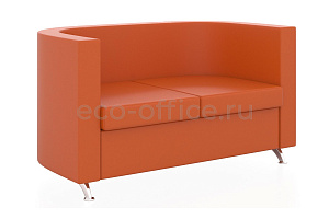 Двухместный диван ЭРГО экокожа Euroline 112 Оранжевый фото