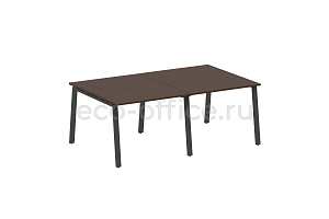 Стол переговорный (2 столешницы) METAL SYSTEM STYLE БА.ПРГ-2.1 Венге Цаво / Антрацит металл фото