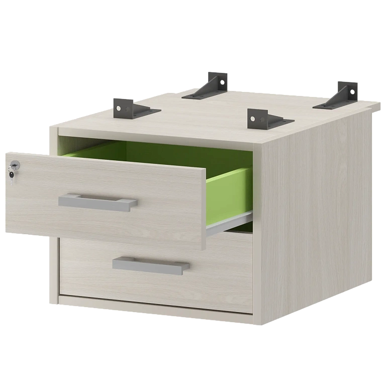 тумба подвесная для столов на м/каркасе гл.730 мм protech амт2-02ц.73 ясень шимо фото