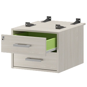 Тумба подвесная для столов на м/каркасе гл.730 мм Protech АМТ2-02Ц.73 Ясень шимо фото