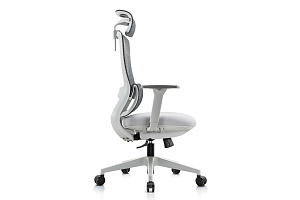 Кресло руководителя RV Chair SKILL 6245A-HS Серая сетка / Серая ткань фото