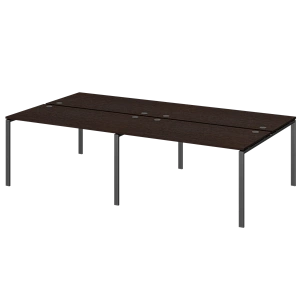 Бенч двойной на 4 рабочих места Protech АМБ-004.60-4 Дуб венге/Антрацит фото