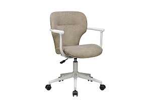 Кресло ECO-CHAIR PATRICK W-237 Бежевая ткань / Белый каркас фото