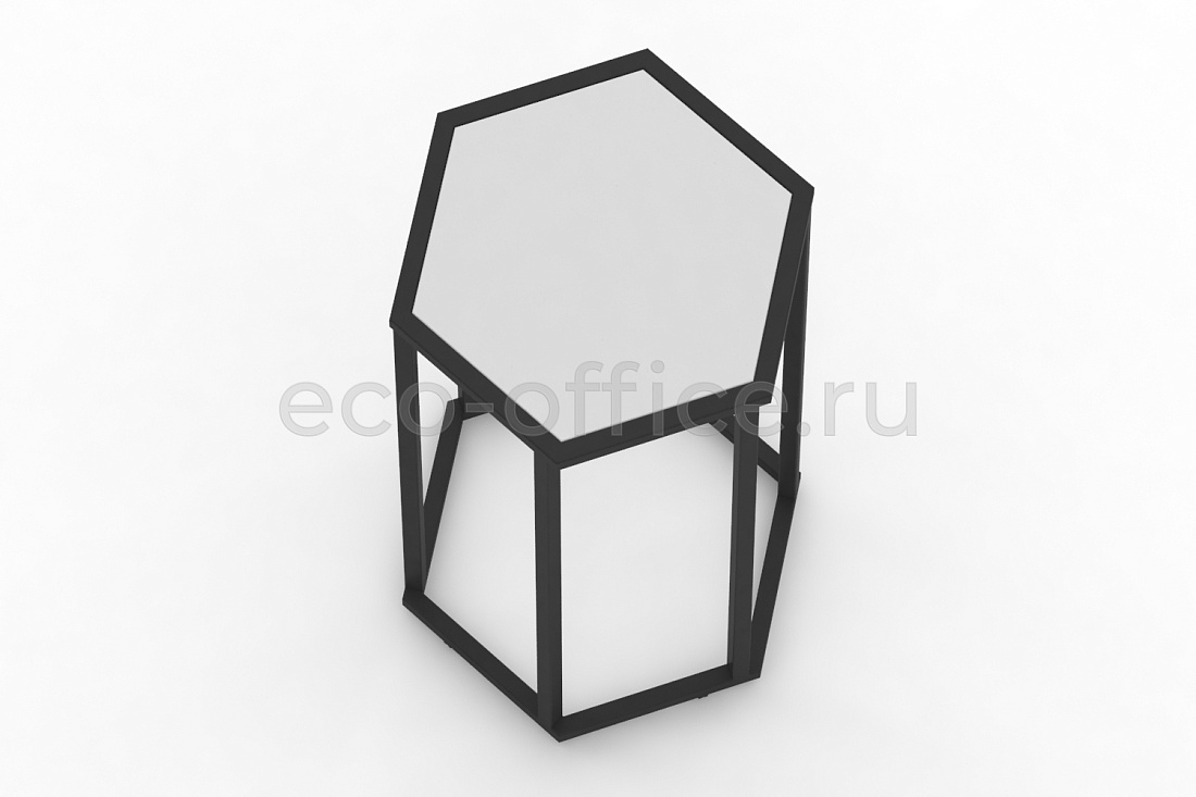 Стол журнальный HEX-800 Белый / Чёрный металл  стоимость