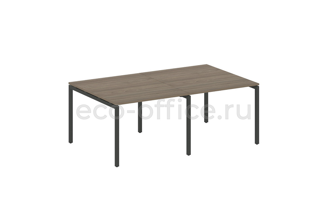 Стол переговорный (2 столешницы) METAL SYSTEM QUATTRO 4x4 40БП.ПРГ-2.1 Вяз Благородный / Антрацит металл   стоимость