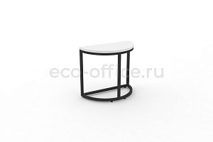 Стол журнальный SLICE-450 Белый Бриллиант / Чёрный металл фото