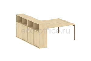 Рабочая станция с опорным шкафом-купе METAL SYSTEM QUATTRO 5x5 50БП.РС-СШК-4.5 Акация Лорка / Мокко металл фото