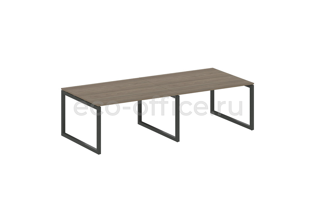 Стол переговорный (2 столешницы) METAL SYSTEM QUATTRO 5x5 50БО.ПРГ-2.3 Вяз Благородный / Антрацит металл   стоимость