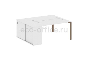 Рабочая станция с опорным шкафом-купе METAL SYSTEM QUATTRO 5X5 50БП.РС-СШК-1.3 Белый / Мокко металл фото