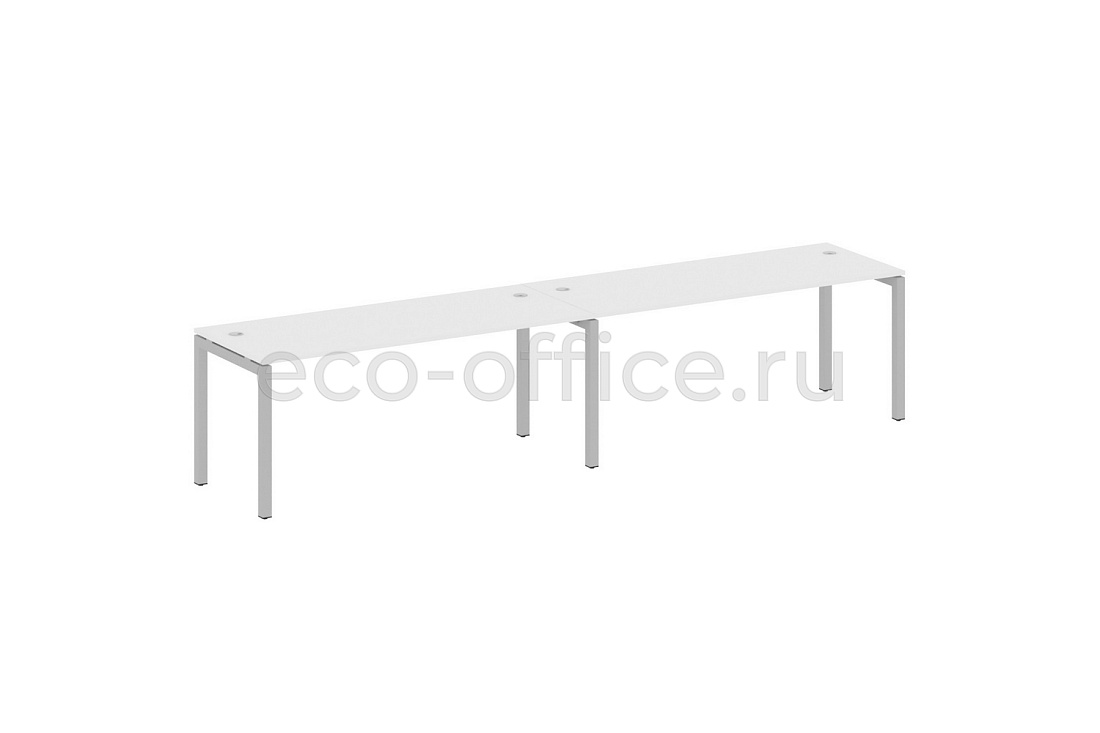 Рабочая станция на 2 рабочих места METAL SYSTEM QUATTRO 5x5 50БП.СМ-2.5 Белый / Серый металл  стоимость