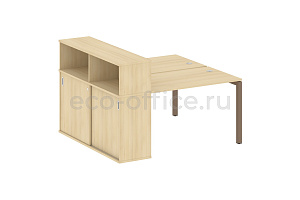 Рабочая станция с опорным шкафом-купе METAL SYSTEM QUATTRO 5x5 50БП.РС-СШК-2.2 Акация Лорка / Мокко металл фото