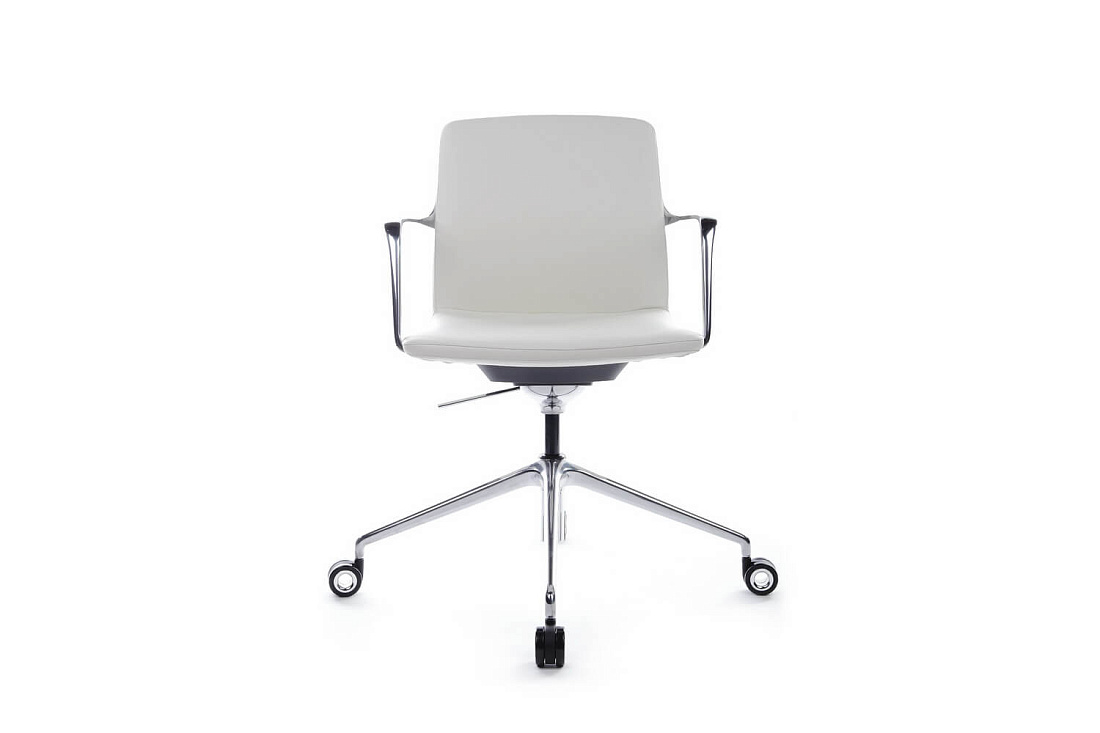 Конференц-кресло RV Design PLAZA-M FK004-B12 Белая кожа  стоимость