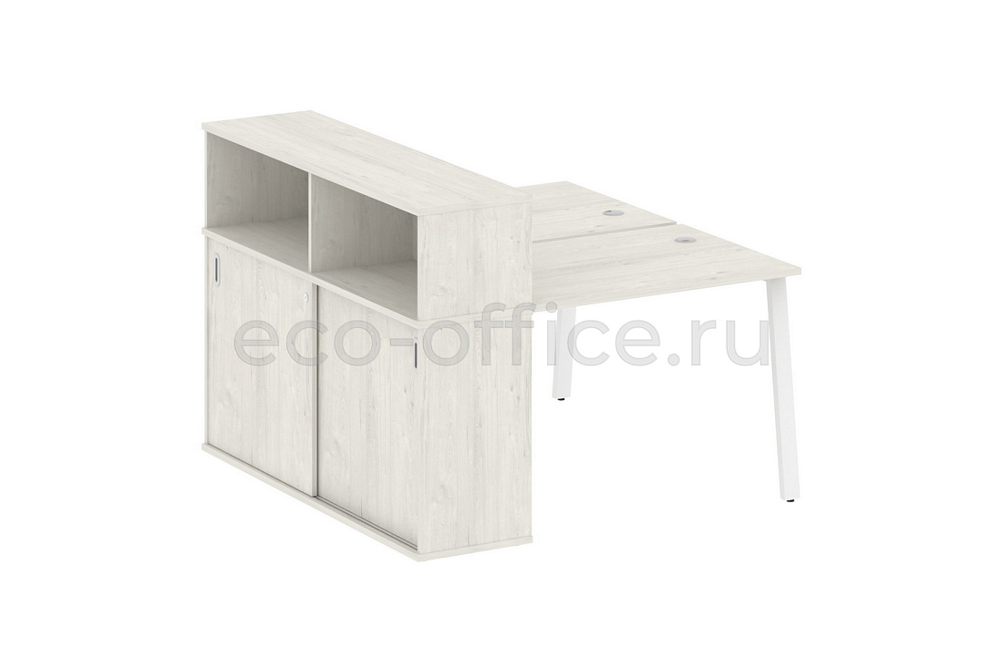 Рабочая станция с опорным шкафом-купе METAL SYSTEM STYLE БА.РС-СШК-2.1 Дуб Наварра / Белый металл  стоимость