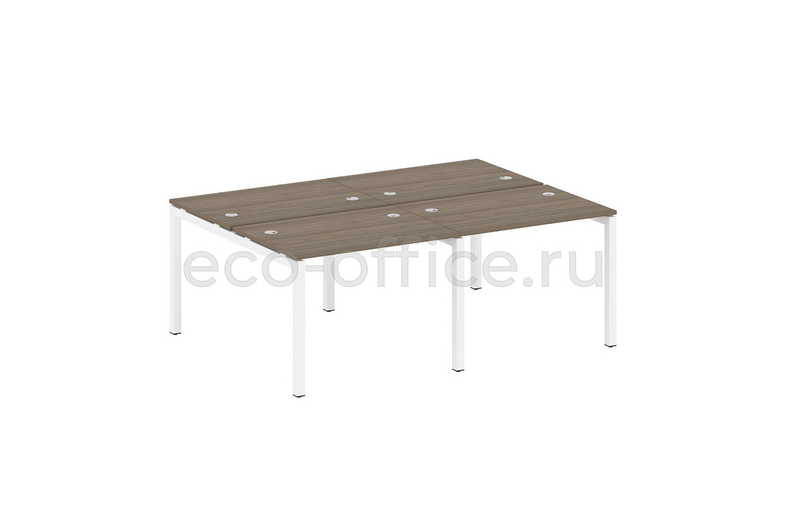 Рабочая станция на 4 рабочих места METAL SYSTEM QUATTRO 5x5 50БП.СМ-4.1 Вяз Благородный / Белый металл  стоимость