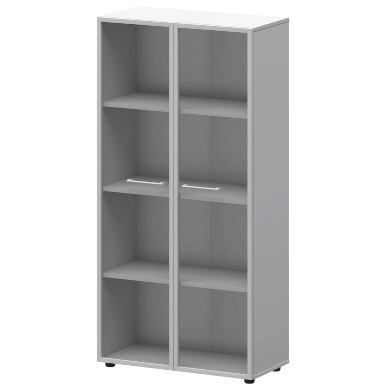 шкаф высокий со стеклом в ал. рамке protech смш48rs(б) белый фото