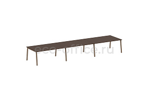 Стол переговорный (3 столешницы) METAL SYSTEM STYLE БА.ПРГ-3.5 Венге Цаво / Мокко металл фото