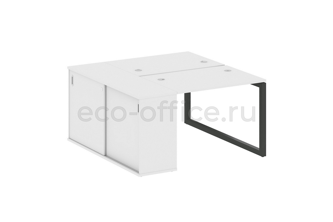 Рабочая станция с опорным шкафом-купе METAL SYSTEM QUATTRO 5x5 50БО.РС-СШК-1.1 Белый / Антрацит металл  стоимость