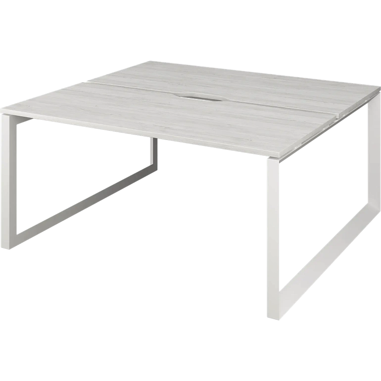 бенч двойной на 2 рабочих места на металлокаркасе protech нтмп.о.б2-120 сосна винтер/белый фото